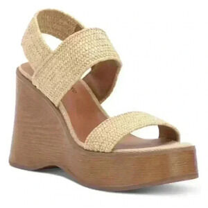 NEW Lucky Brand Delilah Platform Ankle Strap Slingback Wedge Sandals